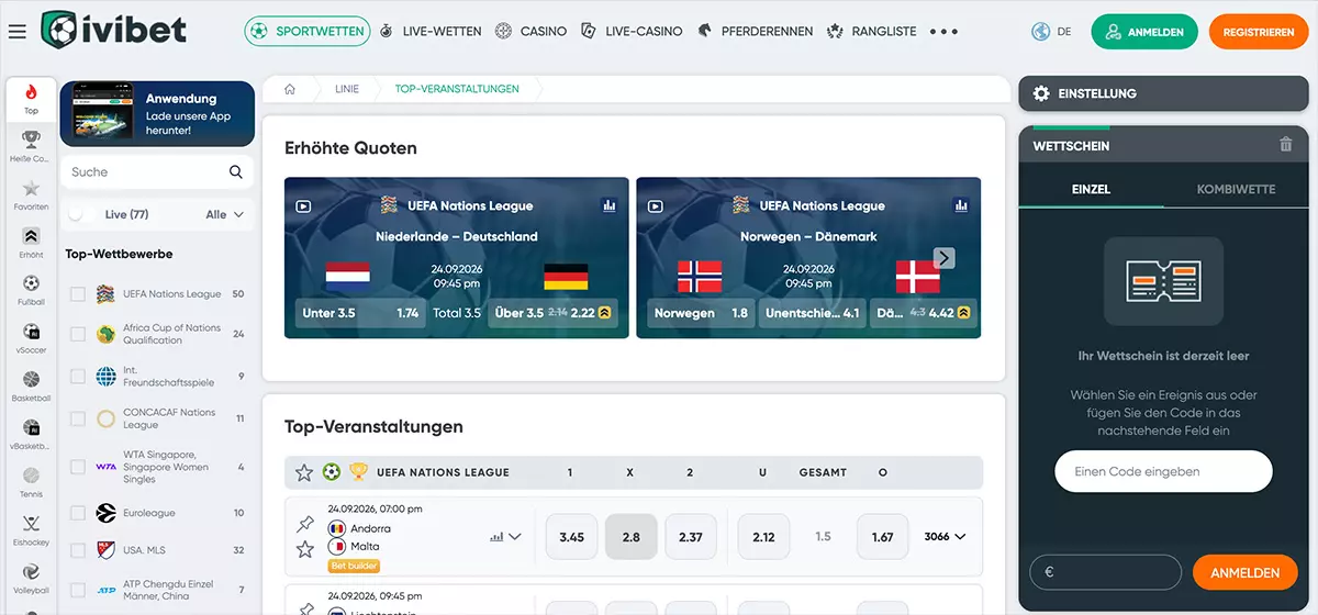 Ivibet als Wettanbieter ohne LUGAS