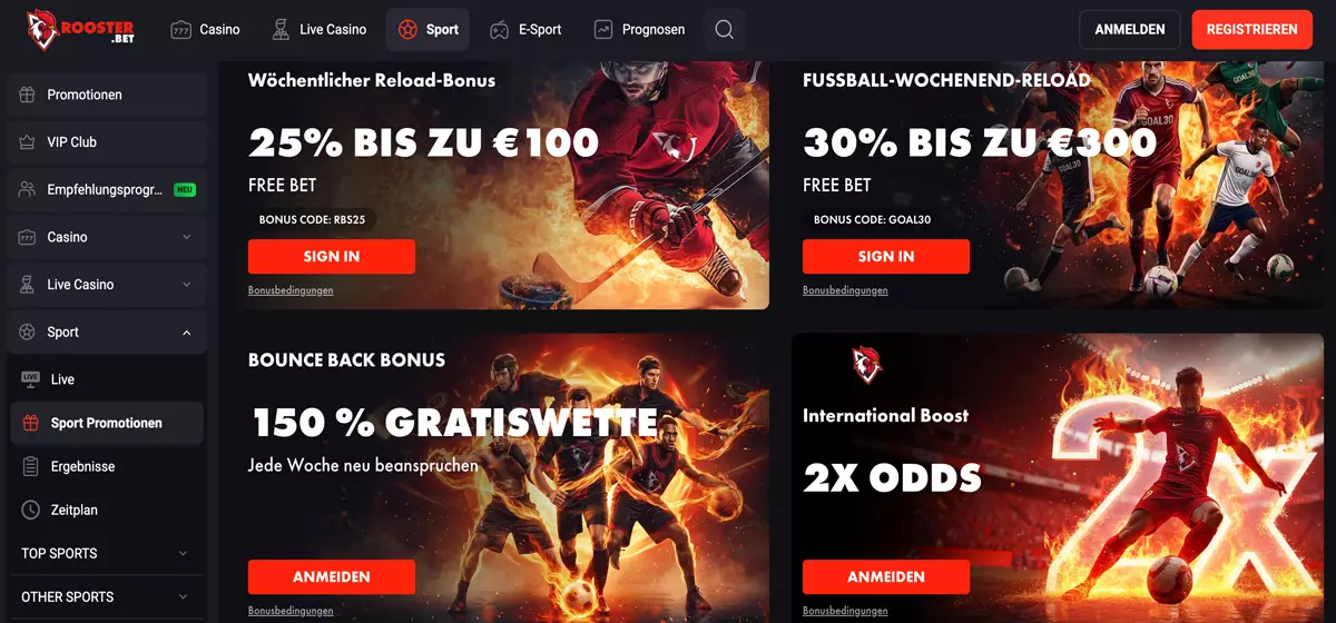 RoosterBet als Wettanbieter ohne LUGAS